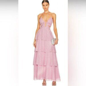 NWT LINE & DOT Rose Gold Sonia Tiered Chiffon Dress.  SZ S